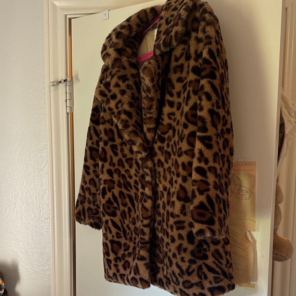 Hannah Banana Animal Print Faux Fur Jacket